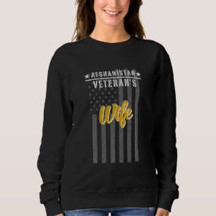 Afghanistan War Veteran Wife Proud American Flag Sweatshirt