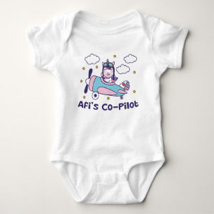 Afi's Co-Pilot - Unicorn Aeroplane Baby Bodysuit