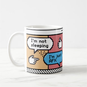 AFK Gamer Pixel Art Mug – Funny Retro