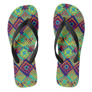 Afrcian Mud Cloth Inspired Bright Jandals