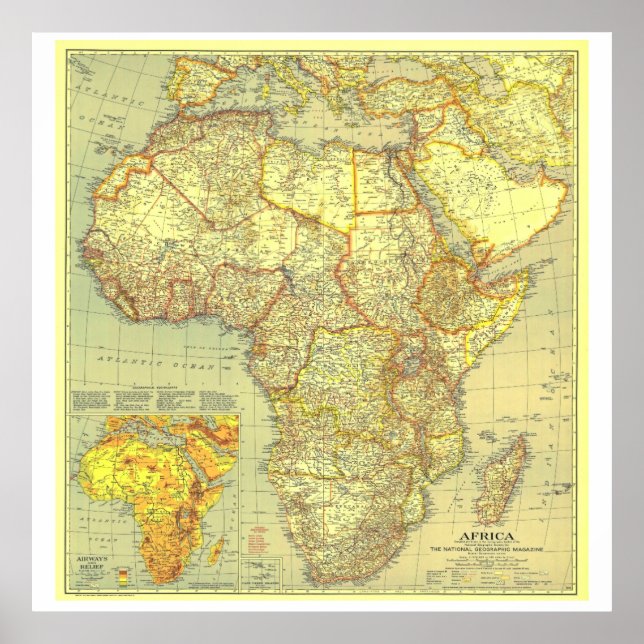 " Africa: 1935 Detailed MAP ... Poster (Front)