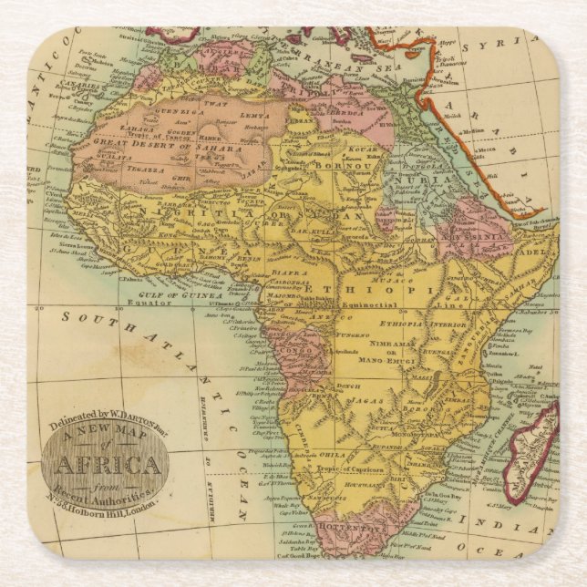 Africa 3 2 square paper coaster (Front)