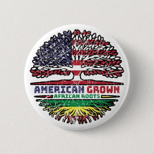 Africa African US American USA United States Tree 6 Cm Round Badge