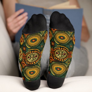 Africa Amhara Ethiopia Ethnic Pattern 5 Socks