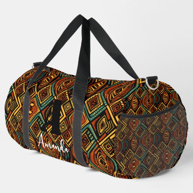 Africa Amhara Ethiopia Geometric Ethnic Pattern 11 Duffle Bag (Right Corner)