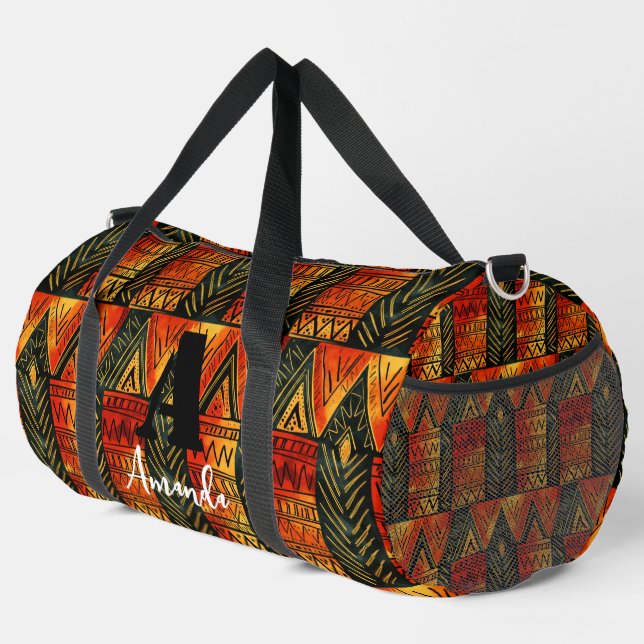 Africa Amhara Ethiopia Geometric Ethnic Pattern 18 Duffle Bag (Right Corner)
