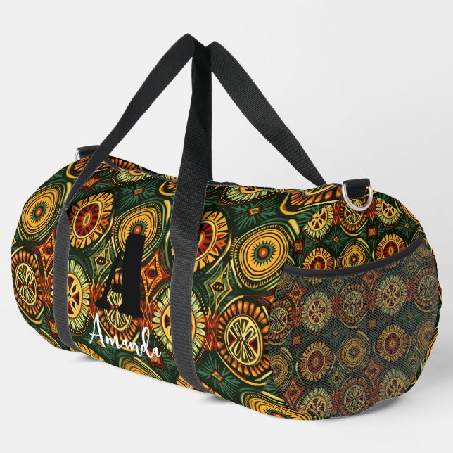 Africa Amhara Ethiopia Geometric Ethnic Pattern 5 Duffle Bag (Right Corner)