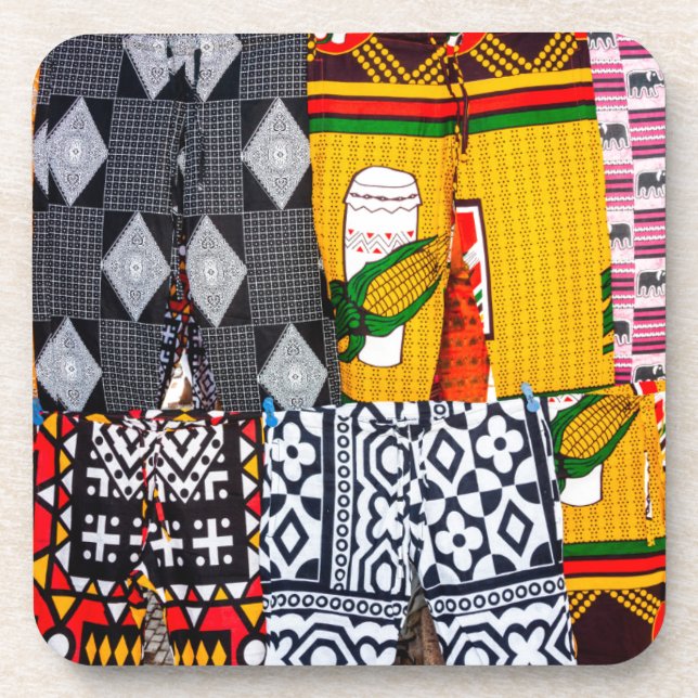 Africa, Angola, Benguela. Brightly Coloured Pants Coaster (Front)