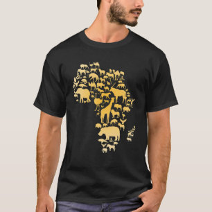 Africa Animal Map Silhouette African T-Shirt