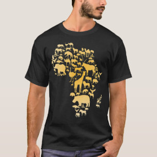 Africa Animal Map Silhouette African T-Shirt