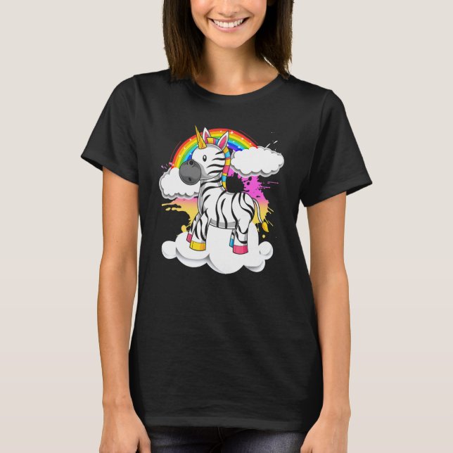Africa Animal Rainbow Zebracorn Magical Unicorn Ze T-Shirt (Front)