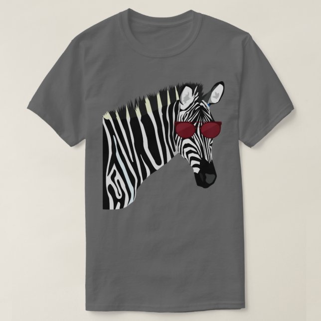 Africa Animal Sunglasses Zebra T-Shirt (Design Front)