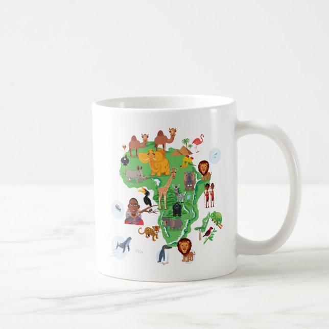 Africa Animals Map Coffee Mug (Right)