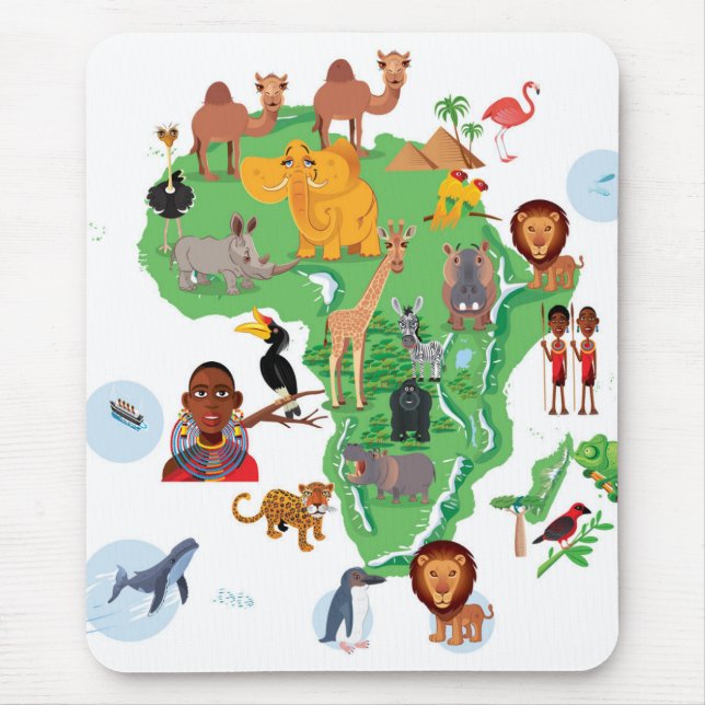 Africa Animals Map Mouse Pad (Front)