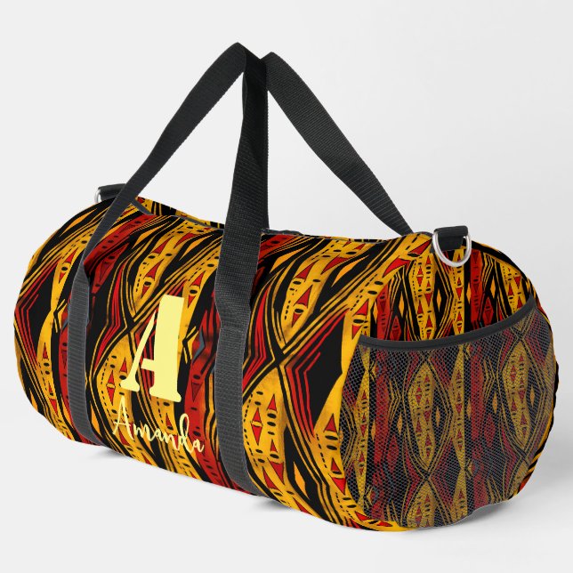Africa Ashanti Akan Ghana Ethnic Pattern 1 Duffle Bag (Right Corner)