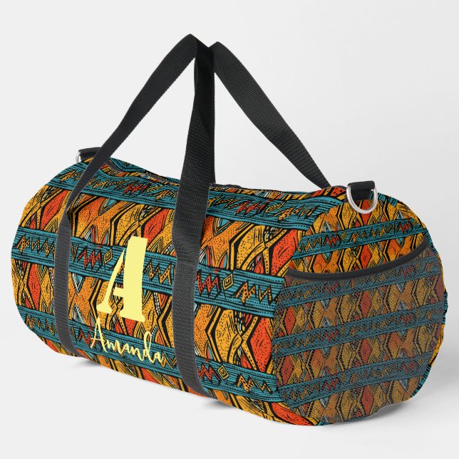 Africa Ashanti Akan Ghana Ethnic Pattern 5 Duffle Bag (Right Corner)