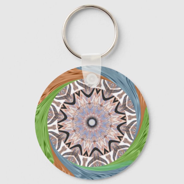 Africa Asia traditional edgy pattern Key Ring (Front)