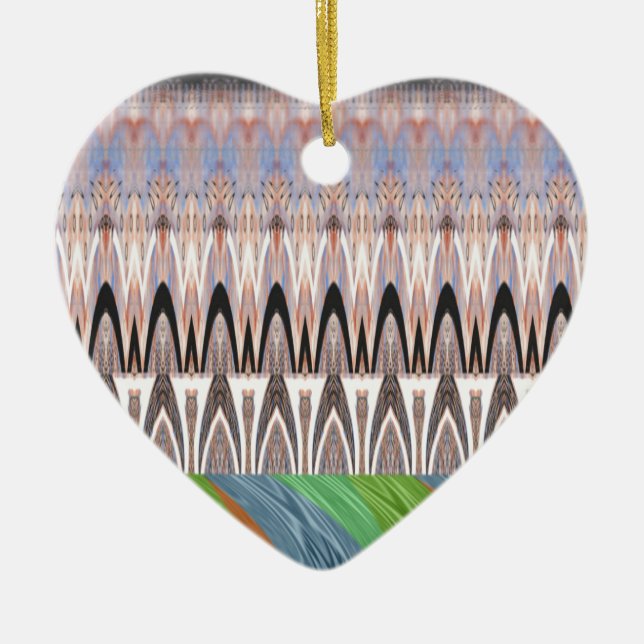 Africa Asia traditional pattern Ceramic Tree Decoration (Front)