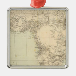 Africa Atlas Map showing colonies Metal Tree Decoration