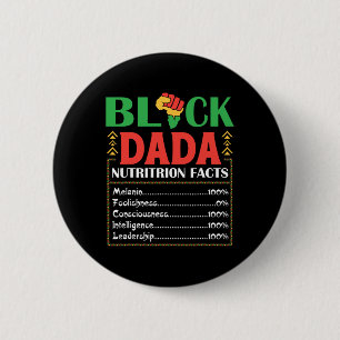 Africa Black Dada Nutrition Fact Melanin Conscious 6 Cm Round Badge