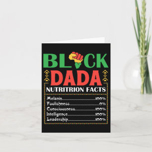 Africa Black Dada Nutrition Fact Melanin Conscious Card