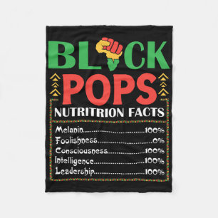 Africa Black Pops Nutrition Fact Melanin Conscious Fleece Blanket