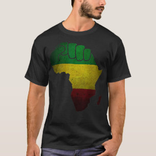 Africa Black Power Africa Map Raised Fist African T-Shirt