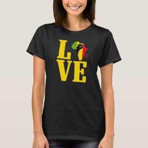 Africa black power raised fist on Africa map rasta T-Shirt