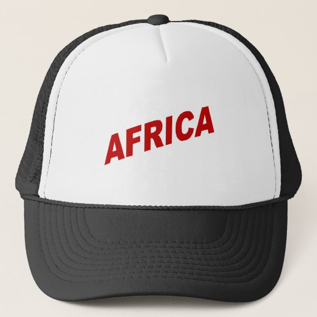 AFRICA Black White Trucker Cap (Front)