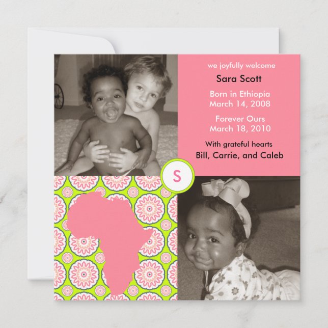 Africa Block: Pink Flora Announcement (Front)