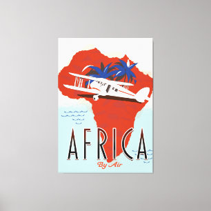 Africa By Air travel poster Canvas Print