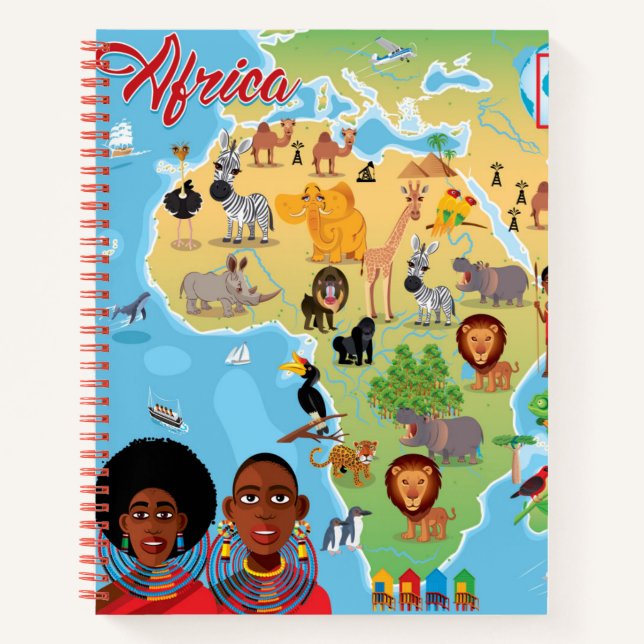 Africa Cartoon Map Notebook (Front)