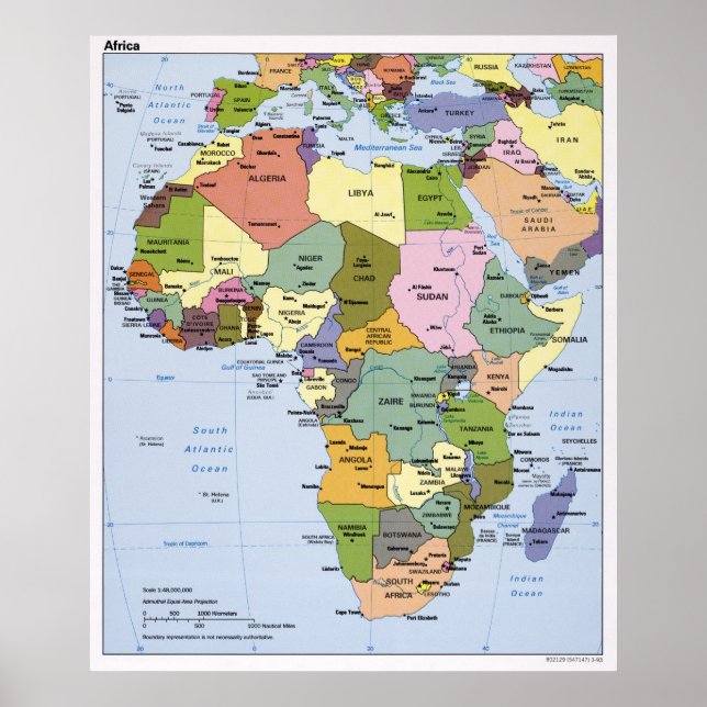 AFRICA CIA MAP  1993 POSTER (Front)