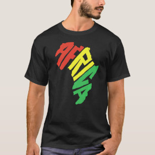 Africa Continent Letter Reggae African Culture Pri T-Shirt
