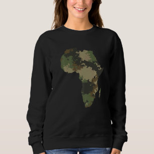 Africa Continent Map Camo Pattern African Defence Sweatshirt