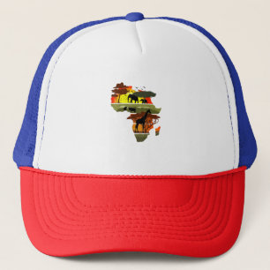 Africa Continent Sunset Safari Nature Wild Life  Trucker Hat
