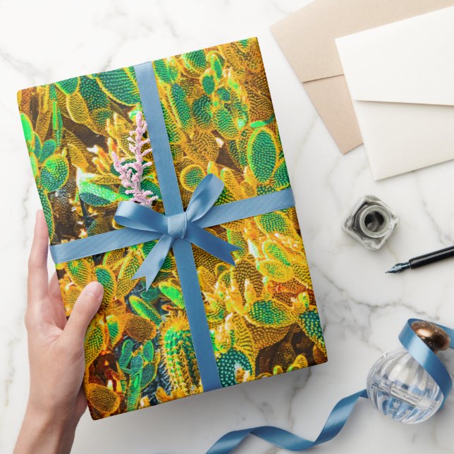 Africa Desert Cactus Plants Prickly Pear Wrapping Paper (Gifting)