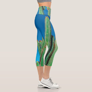 Africa Desert Landscape Nature Cactus Plants Capri Leggings