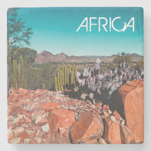 Africa Desert Landscape Nature Cactus Plants Stone Coaster