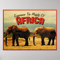 Africa Elephants Vintage Travel