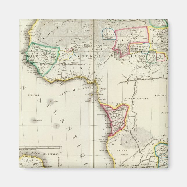 Africa Engraved map with 2 inset maps Magnet (Front)