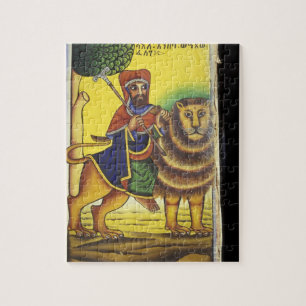 Africa, Ethiopia. Artwork depicting Lion of Jigsaw Puzzle