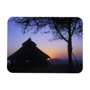 Africa, Ethiopia, Omo river region, Sunset over Magnet