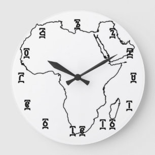 Africa Ethiopian Time - Round (Large) Wall Clock
