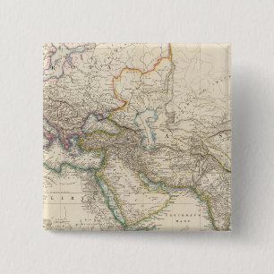 Africa, Europe and western Asia Atlas Map 15 Cm Square Badge