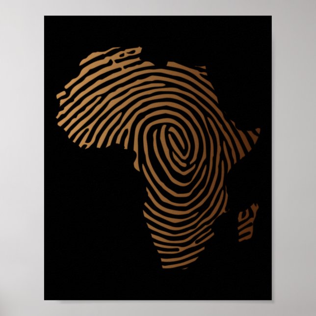 africa fingerprint black history junenth poster (Front)