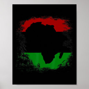 Africa Flag African Continent Map Pan-africa Unia  Poster