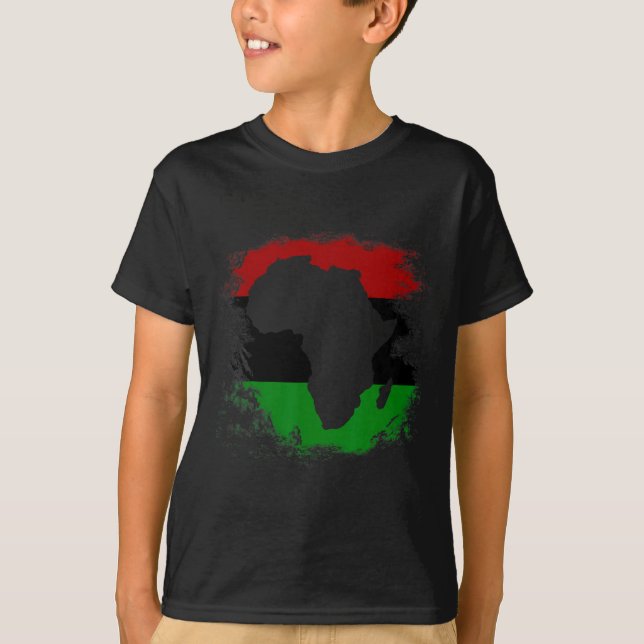 Africa Flag African Continent Map Pan-africa Unia  T-Shirt (Front)