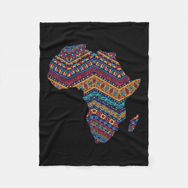 Africa Flag Kente Cloth Black Pride African Americ Fleece Blanket (Front)