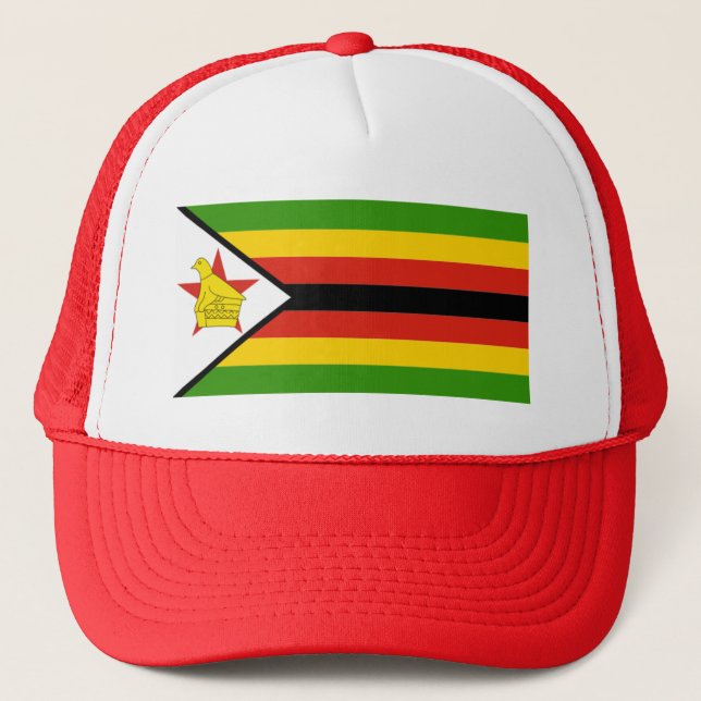 AFRICA: FLAG OF ZIMBABWE TRUCKER HAT (Front)